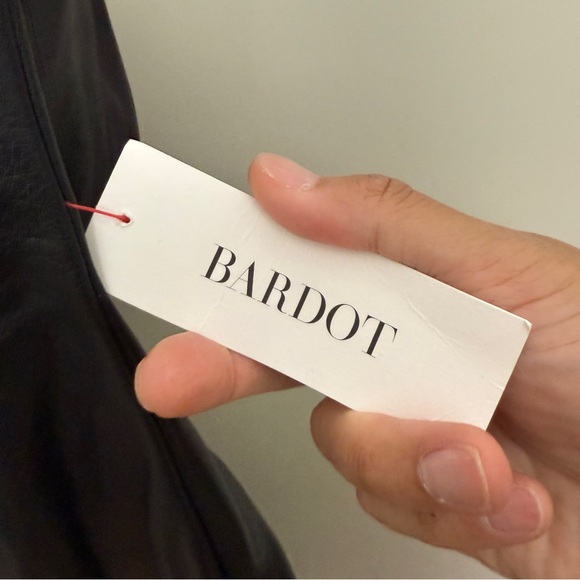 Bardot Eleni Vegan Leather Midi Dress In Black size 4 new with tags - Picture 5 of 8